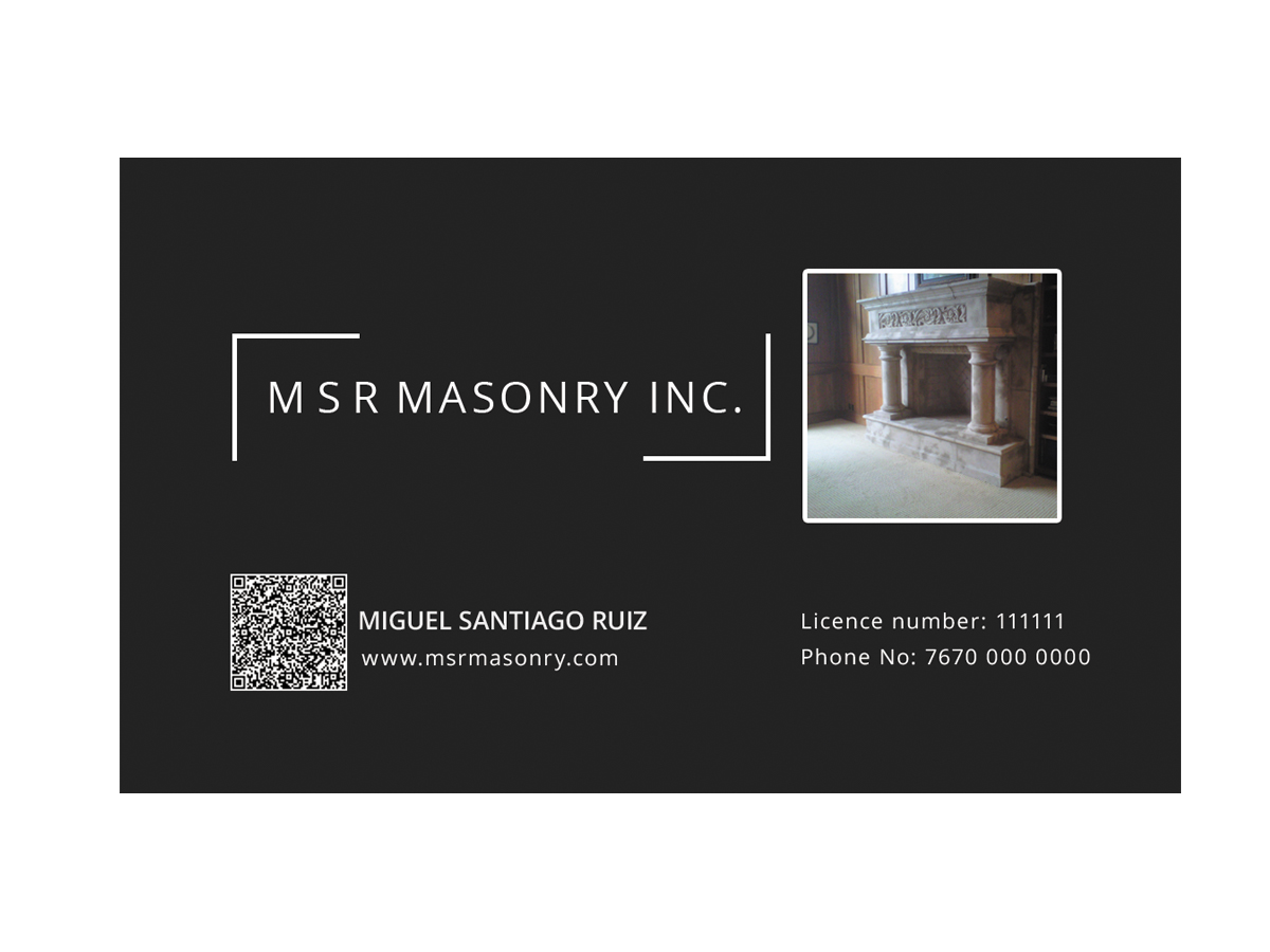 Diseño de Tarjeta de Presentación por Sucre para msrmasonry | Diseño #1899742