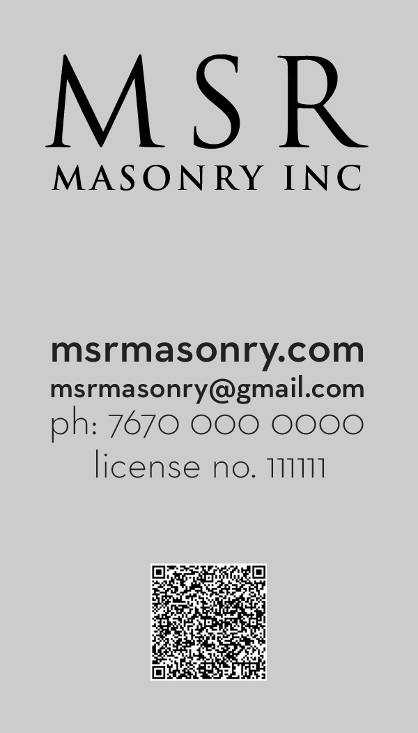 Business Card Design by nachshondesign for msrmasonry | Design #1859722