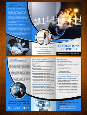 Brochure Design by creative.bugs for Dean Computer Solutions | Design #7391318