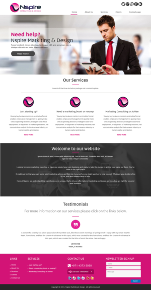 Web Design par webxvision pour Nspire Marketing & Design | Design #7509578