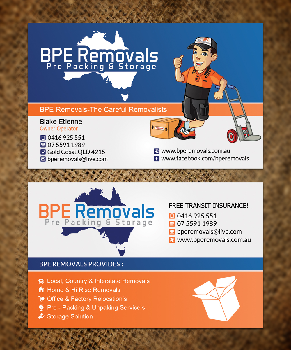 Business Card Design by Sandaruwan for BPE Removals | Design: #9468595