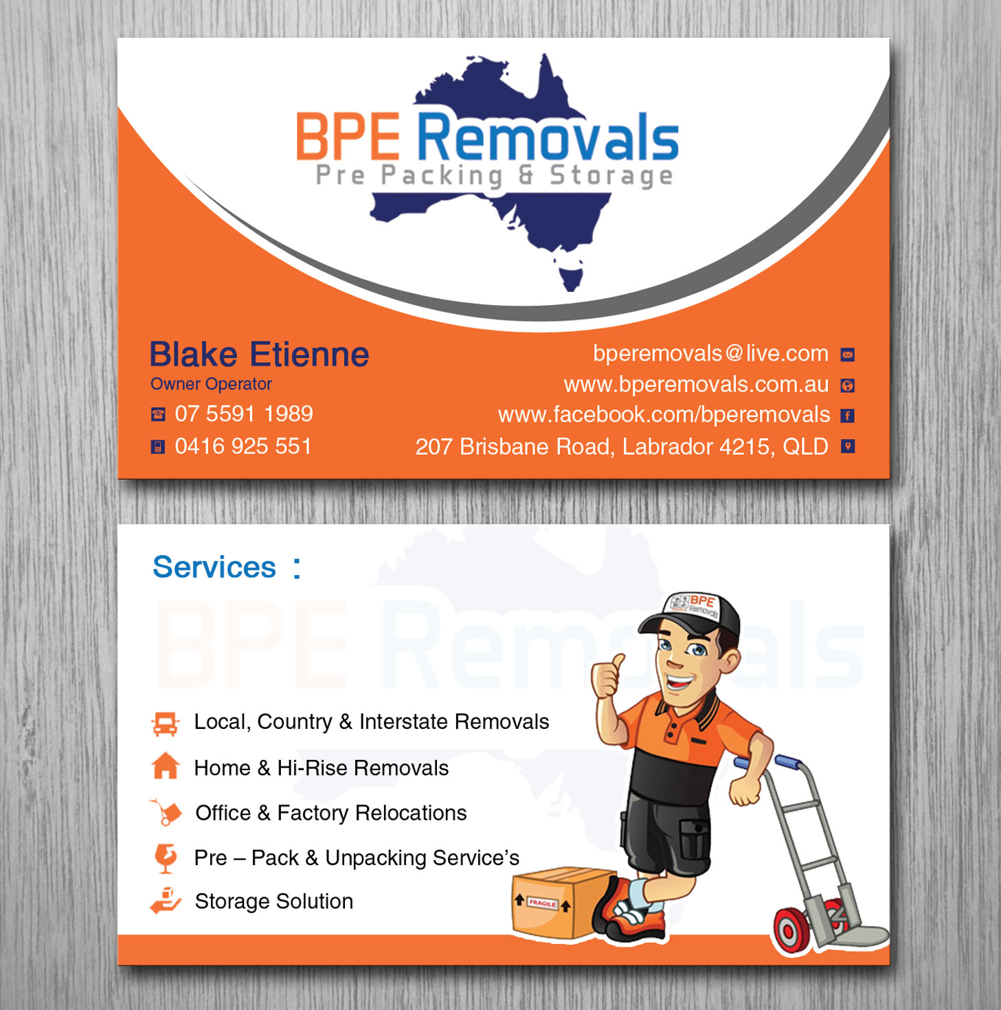 Business Card Design by Lanka Ama for BPE Removals | Design #9463458