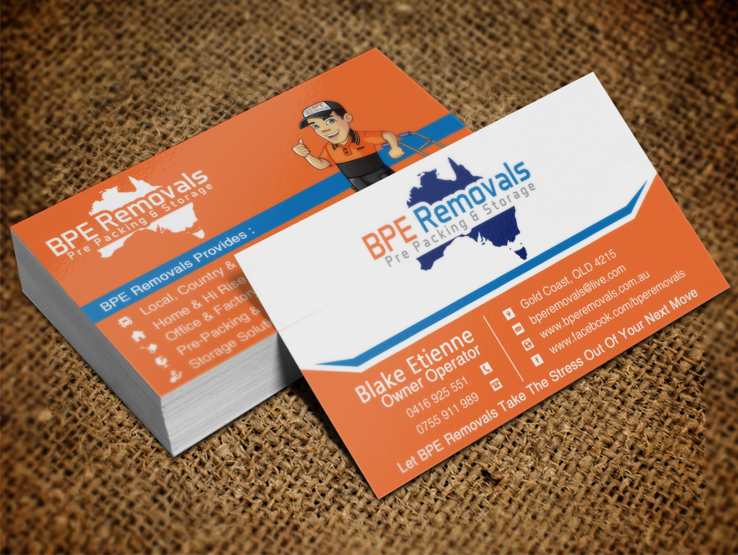 Visitenkarten-Design von Lanka Ama für BPE Removals | Design #9463462