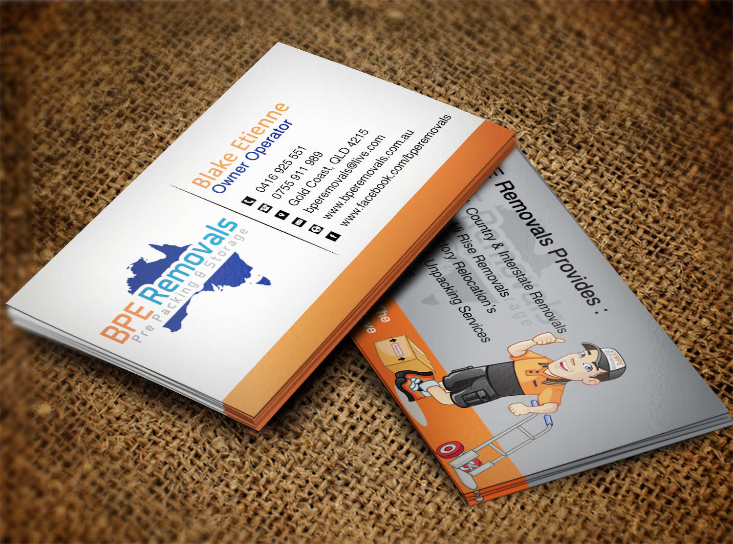 Diseño de Tarjeta de Presentación por Lanka Ama para BPE Removals | Diseño #9463463