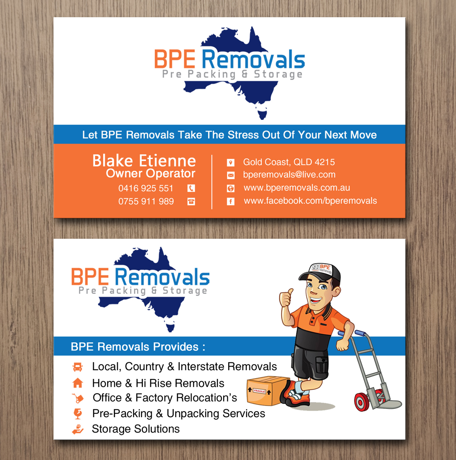 Diseño de Tarjeta de Presentación por Lanka Ama para BPE Removals | Diseño #9463464