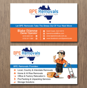 Visitenkarten-Design von Lanka Ama für BPE Removals | Design: #9463464