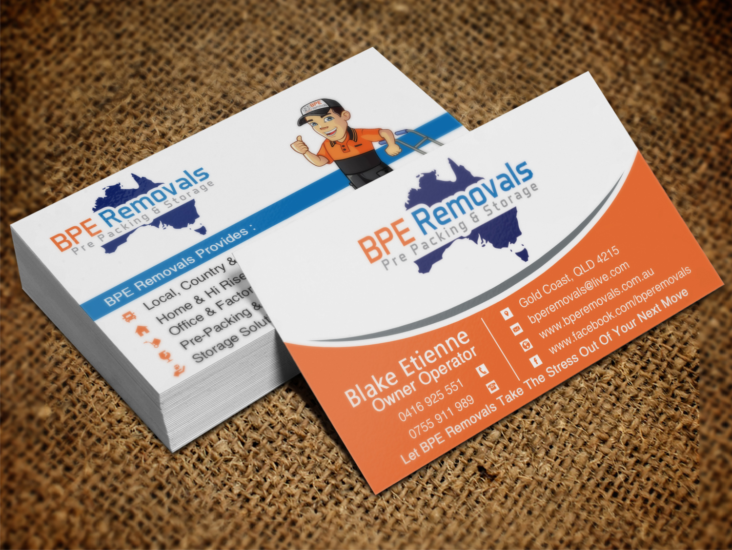 Visitenkarten-Design von Lanka Ama für BPE Removals | Design #9463493