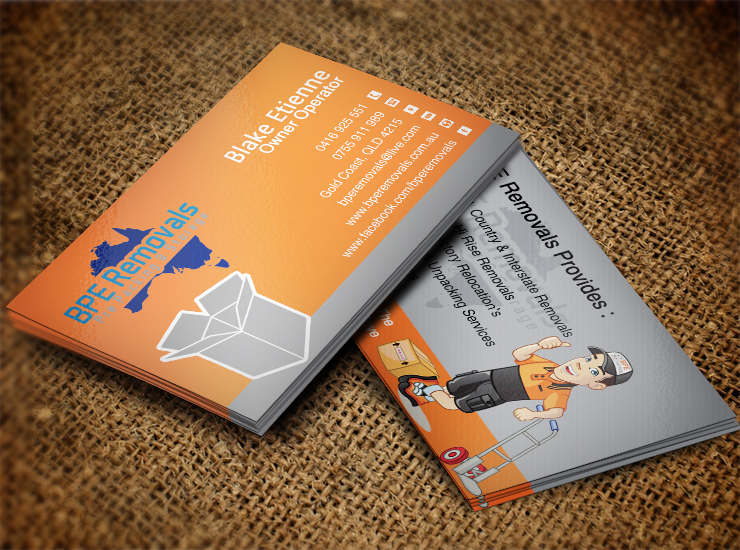 Business Card Design by Lanka Ama for BPE Removals | Design #9463494