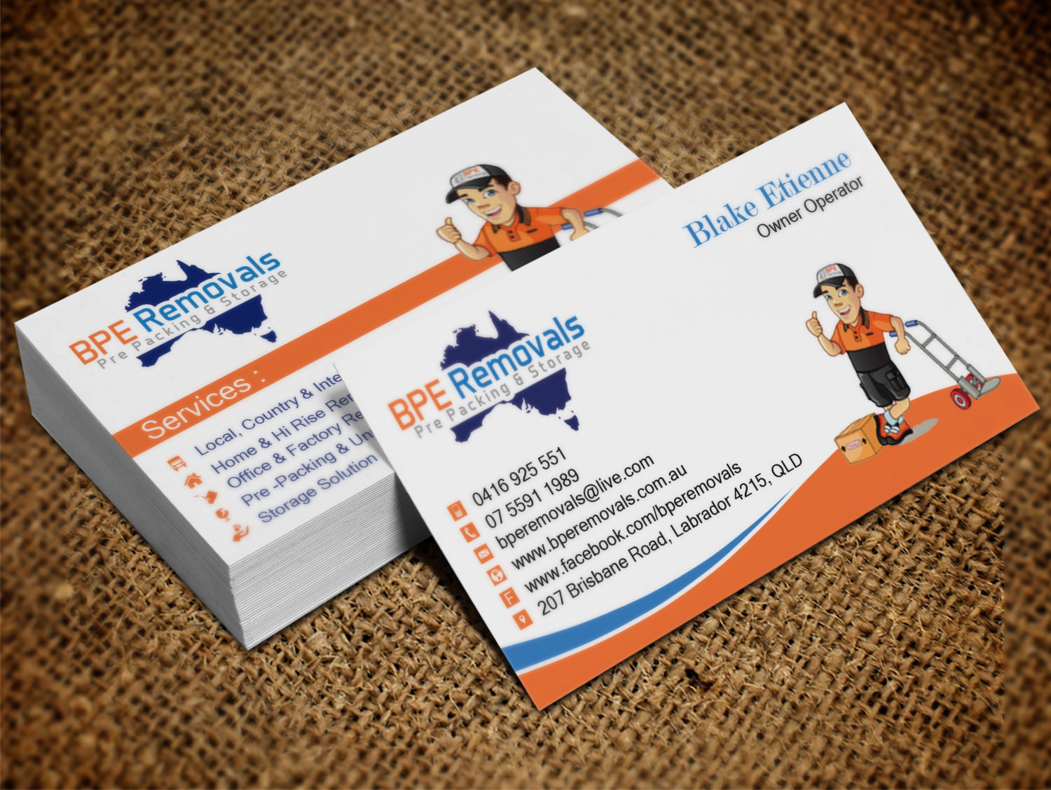 Business Card Design by Lanka Ama for BPE Removals | Design #9463512