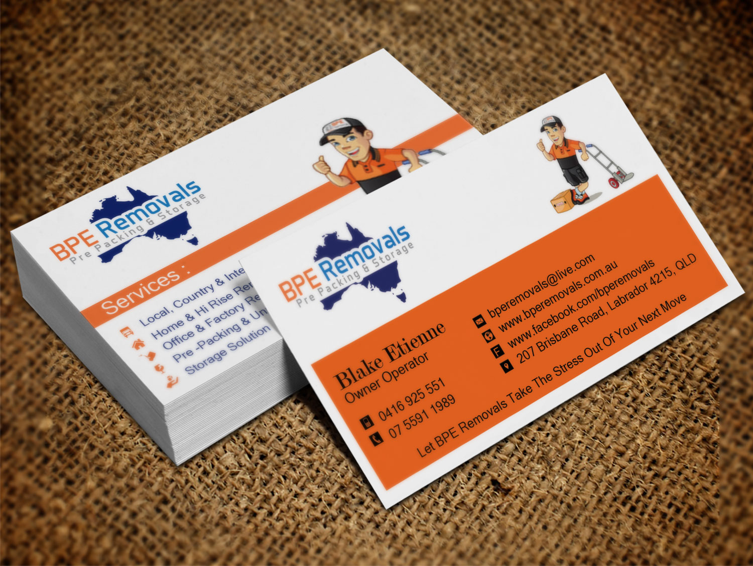 Business Card Design by Lanka Ama for BPE Removals | Design #9463515