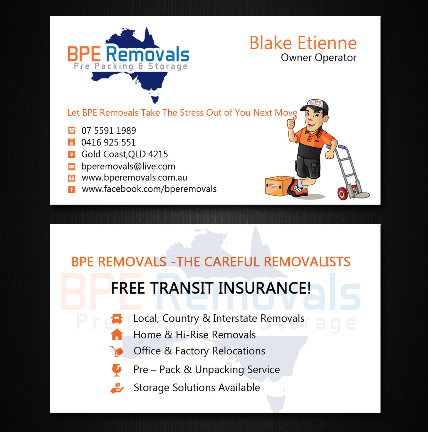 Business Card Design by Lanka Ama for BPE Removals | Design #9463517