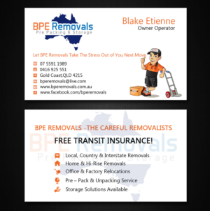 Business Card Design by Lanka Ama for BPE Removals | Design: #9463517