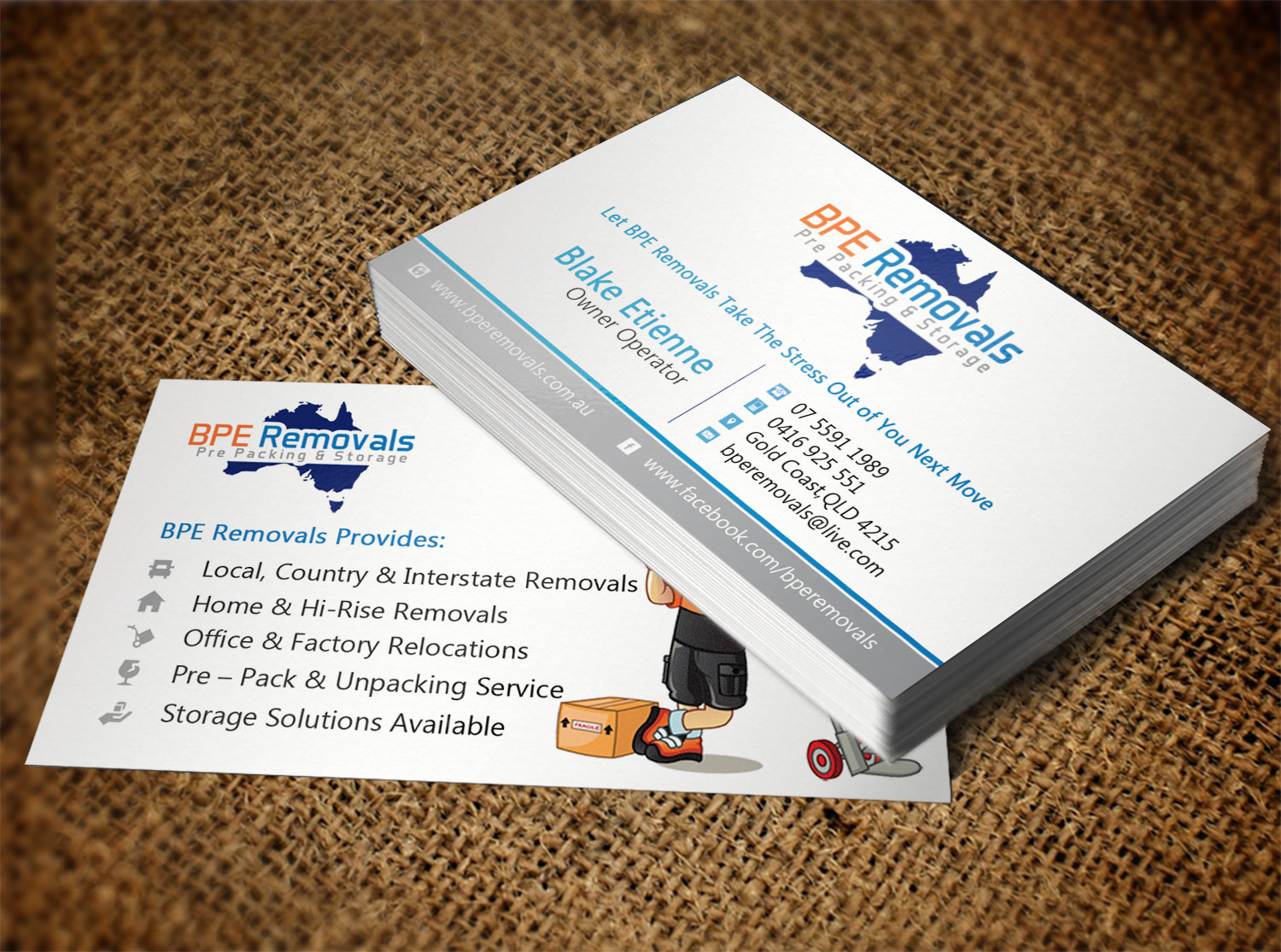 Business Card Design by Lanka Ama for BPE Removals | Design #9463518