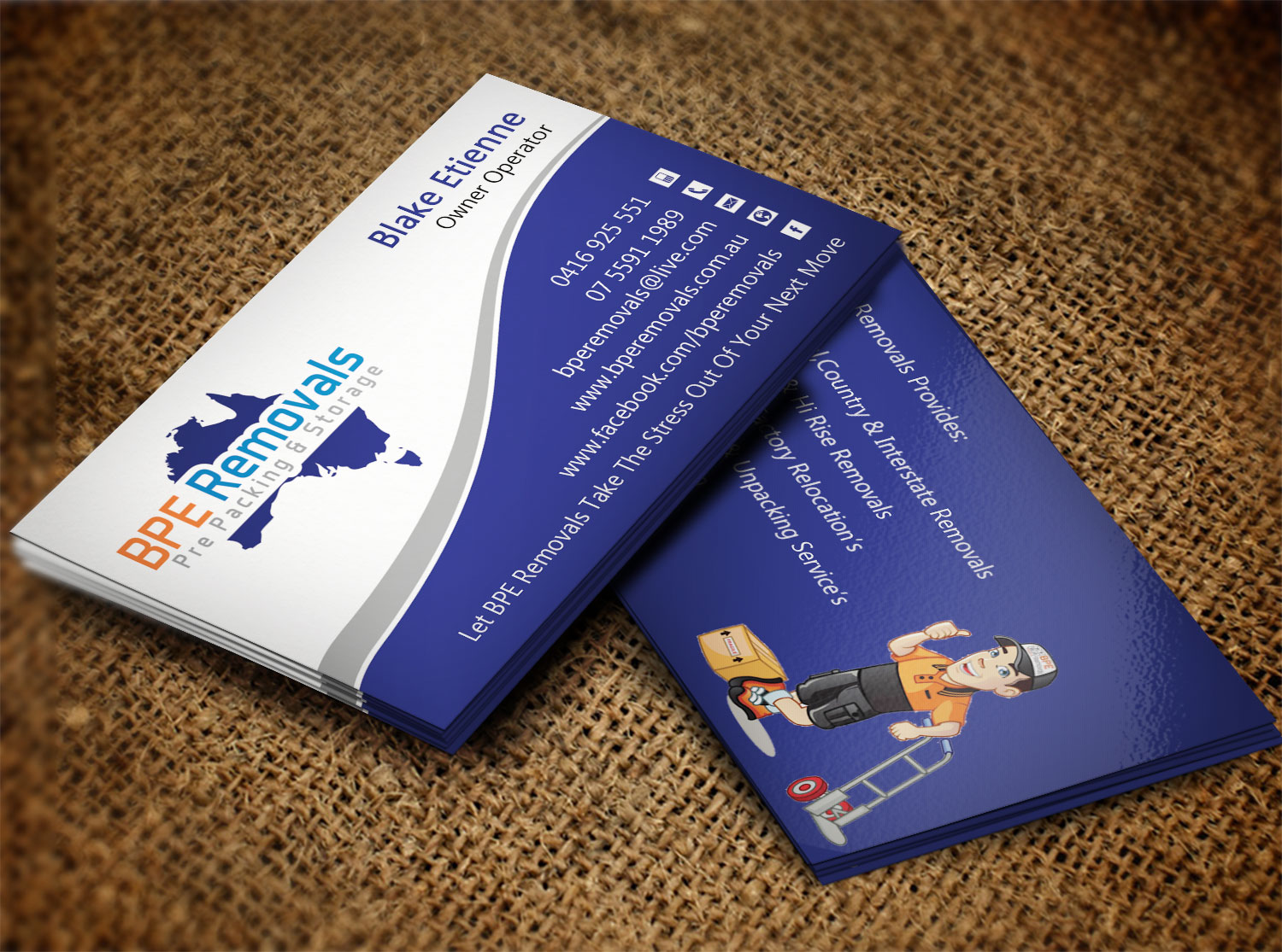 Business Card Design by Lanka Ama for BPE Removals | Design #9463530