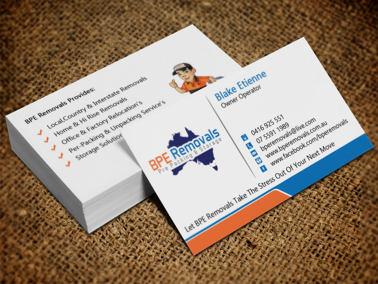 Business Card Design by Lanka Ama for BPE Removals | Design #9463533