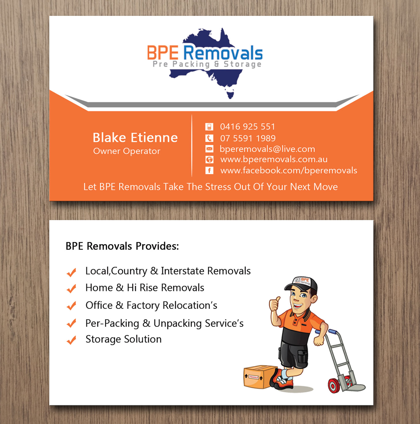 Business Card Design by Lanka Ama for BPE Removals | Design #9463534