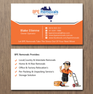 Business Card Design by Lanka Ama for BPE Removals | Design: #9463534