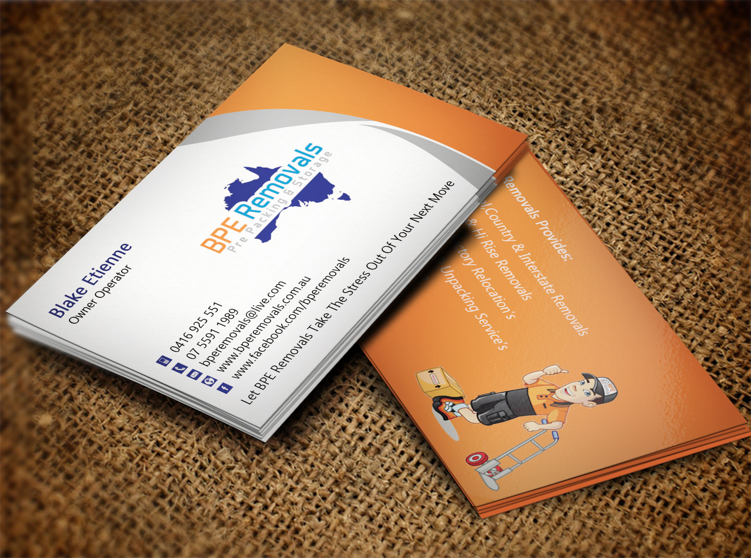 Business Card Design by Lanka Ama for BPE Removals | Design #9463535