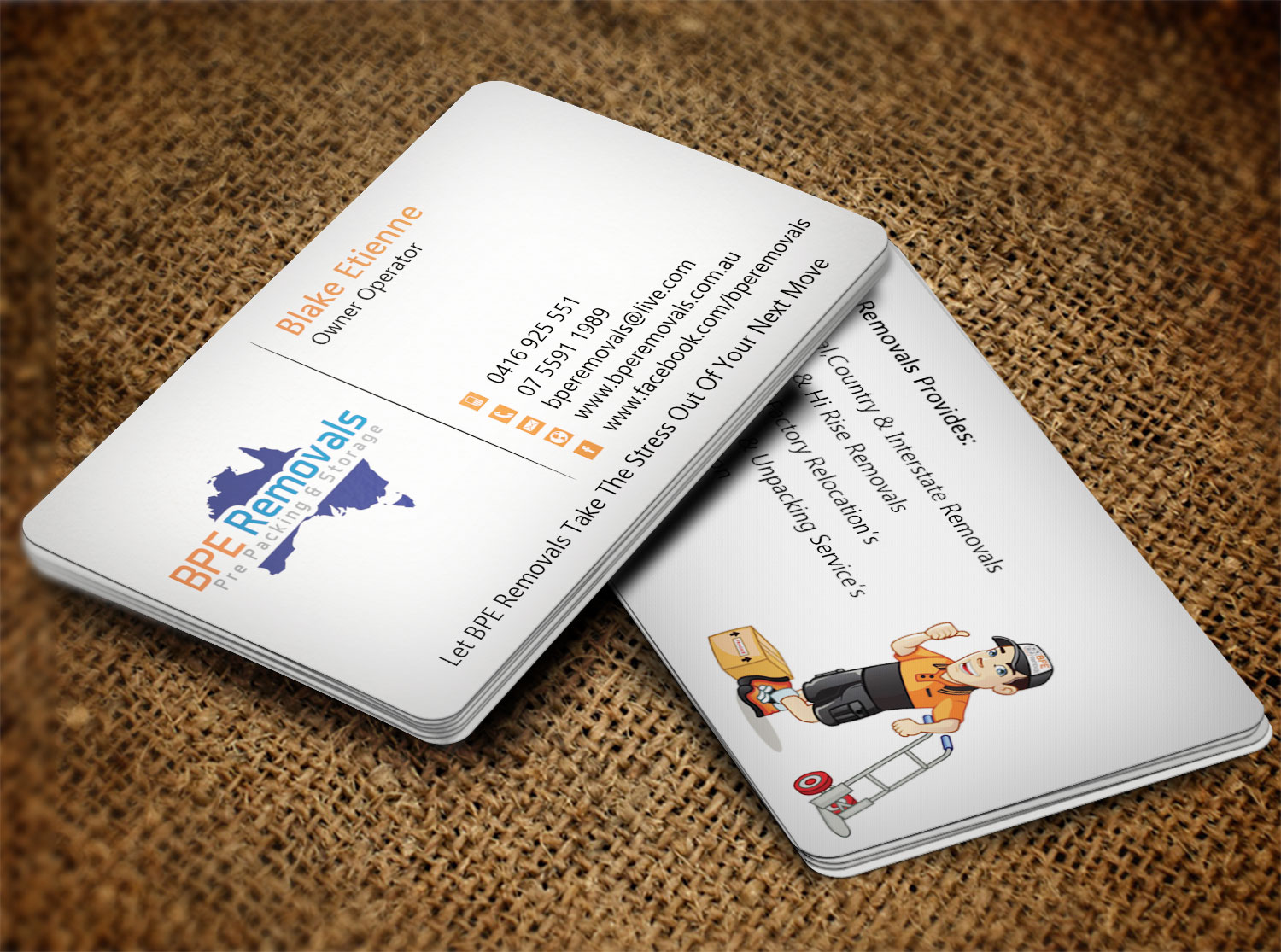 Business Card Design by Lanka Ama for BPE Removals | Design #9463537