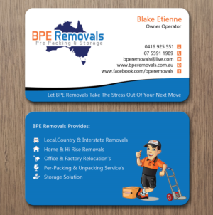 Business Card Design by Lanka Ama for BPE Removals | Design: #9472924