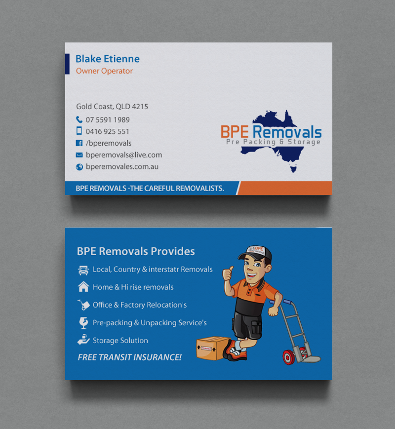 Business Card Design by chandrayaan.creative for BPE Removals | Design #9467806
