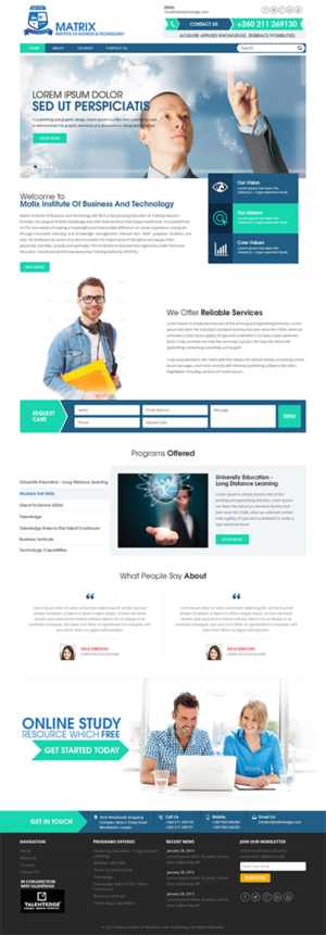 matrix institute of business and technology web site | Diseño Web por RupalTechno