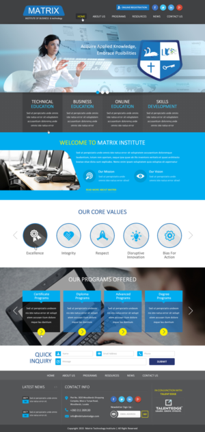 matrix institute of business and technology web site | Web Design by Sbss