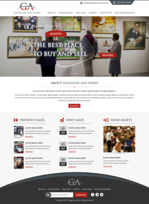 Home page design for a live auction website. | Web Design by Sbss