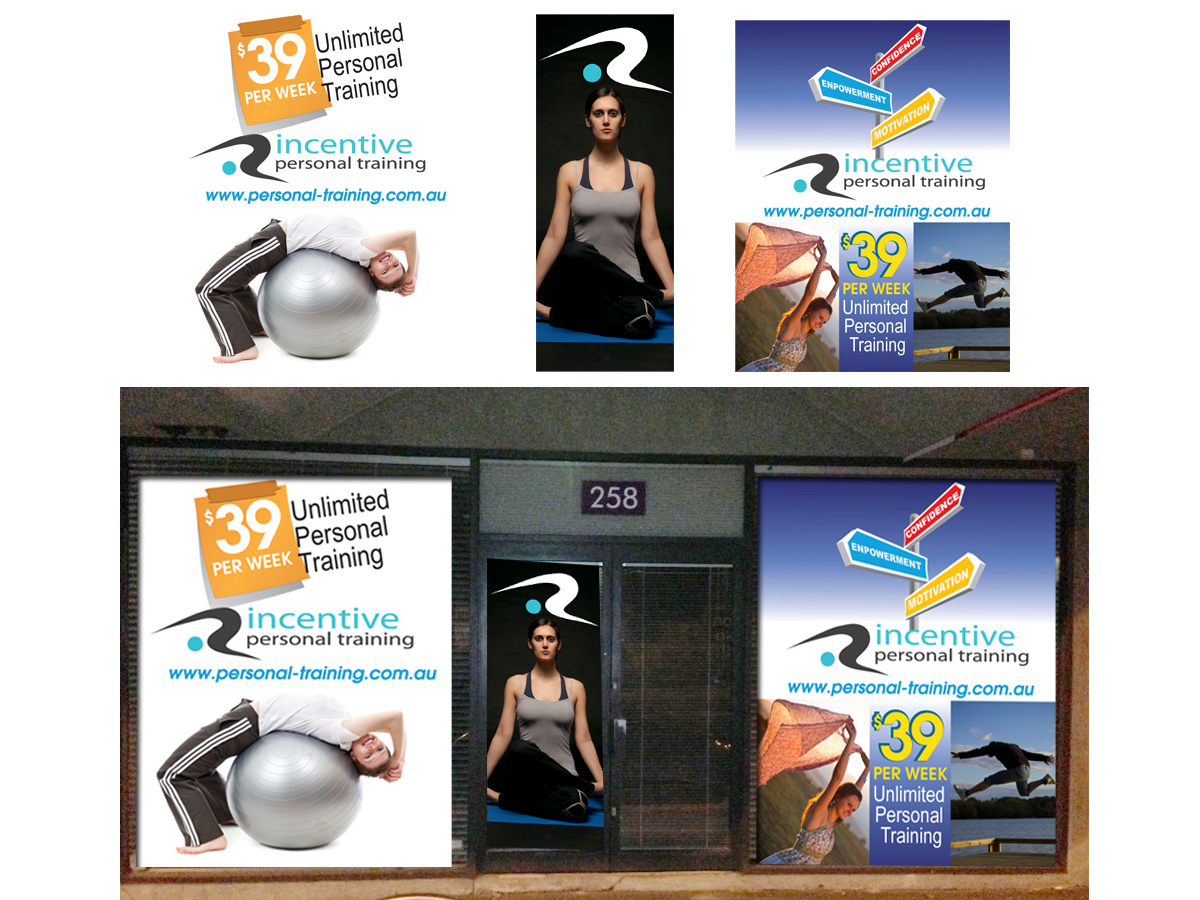 Signage Design by Soula Vetter for Incentive Personal Training | Design #1868507