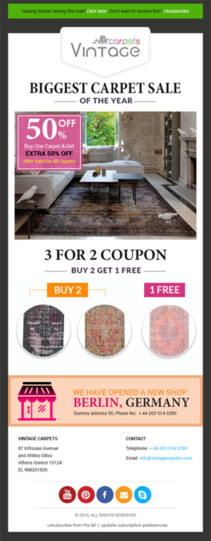 Email Marketing Campaign 50% discount and buy-2-get-1 offer | Email Marketing Design by Expert Designer