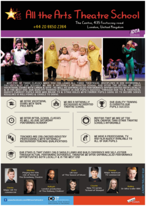 All the Arts Theatre School Dance, drama & singing classes for ages 3-18yrs | Diseño de Flyer por Kero