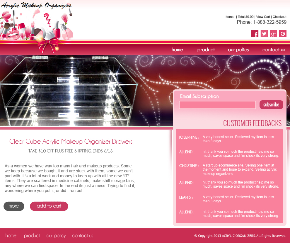 Web-Design von jeckx2 für Acrylic Makeup Organizers | Design #1947955