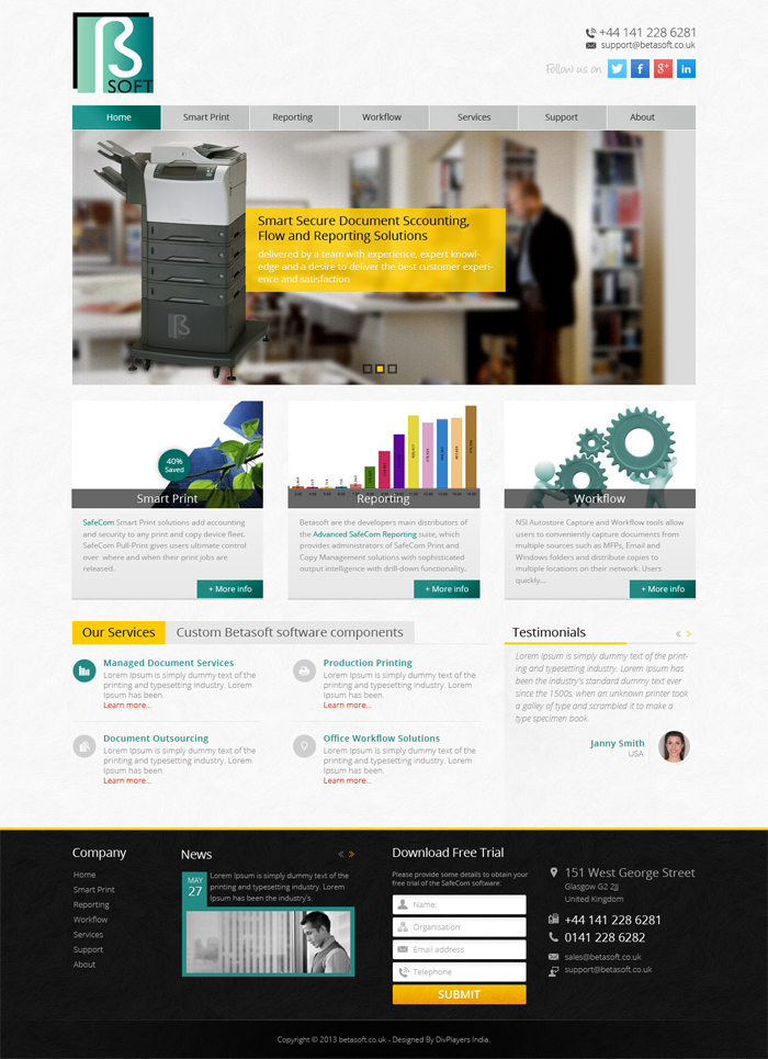 Wordpress Design by the-lion-king for Betasoft | Design: #1877194