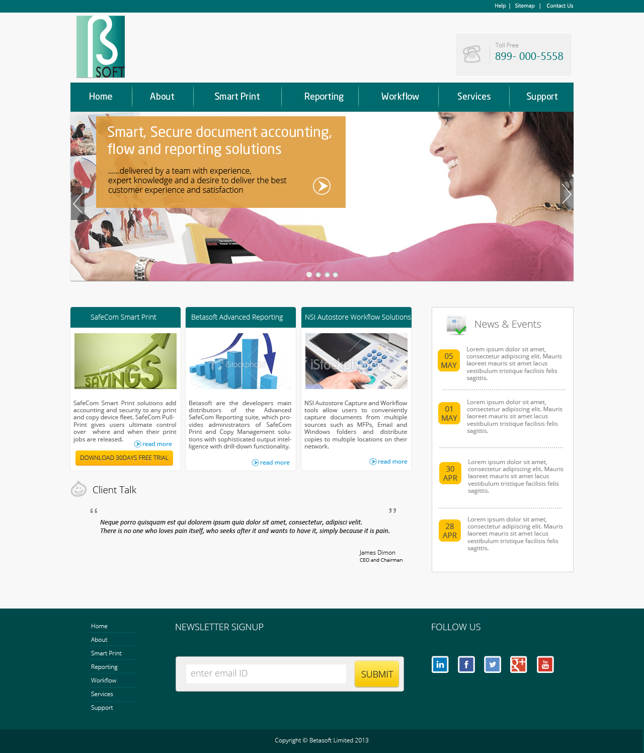 Wordpress Design by Shunil for Betasoft | Design #1883598