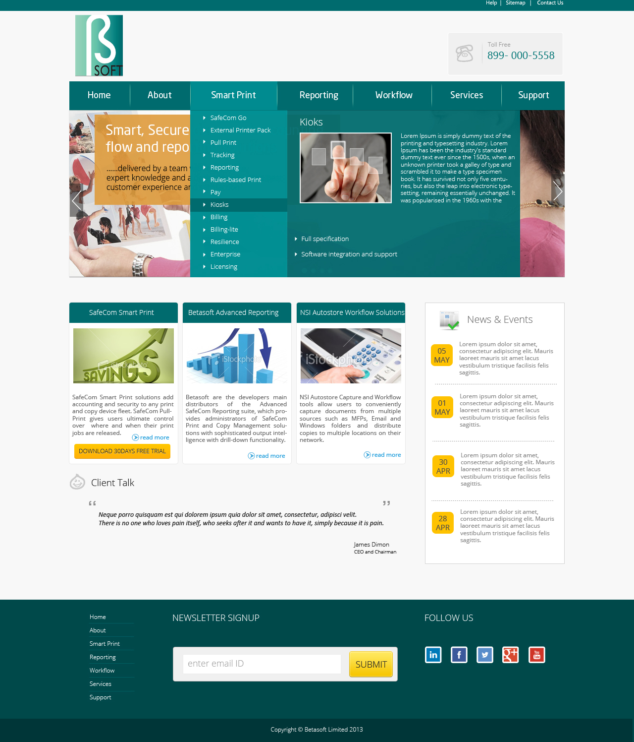Wordpress Design by Shunil for Betasoft | Design #1883604