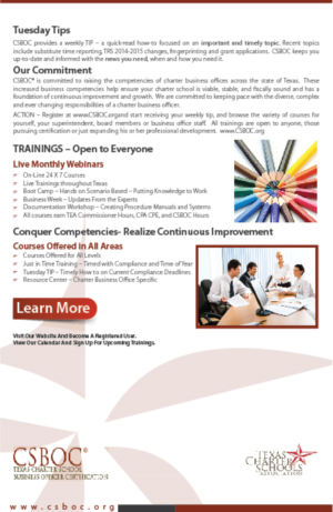 Diseño de Flyer por CreativeKlub para Charter School Success, LLC | Diseño: #7424746