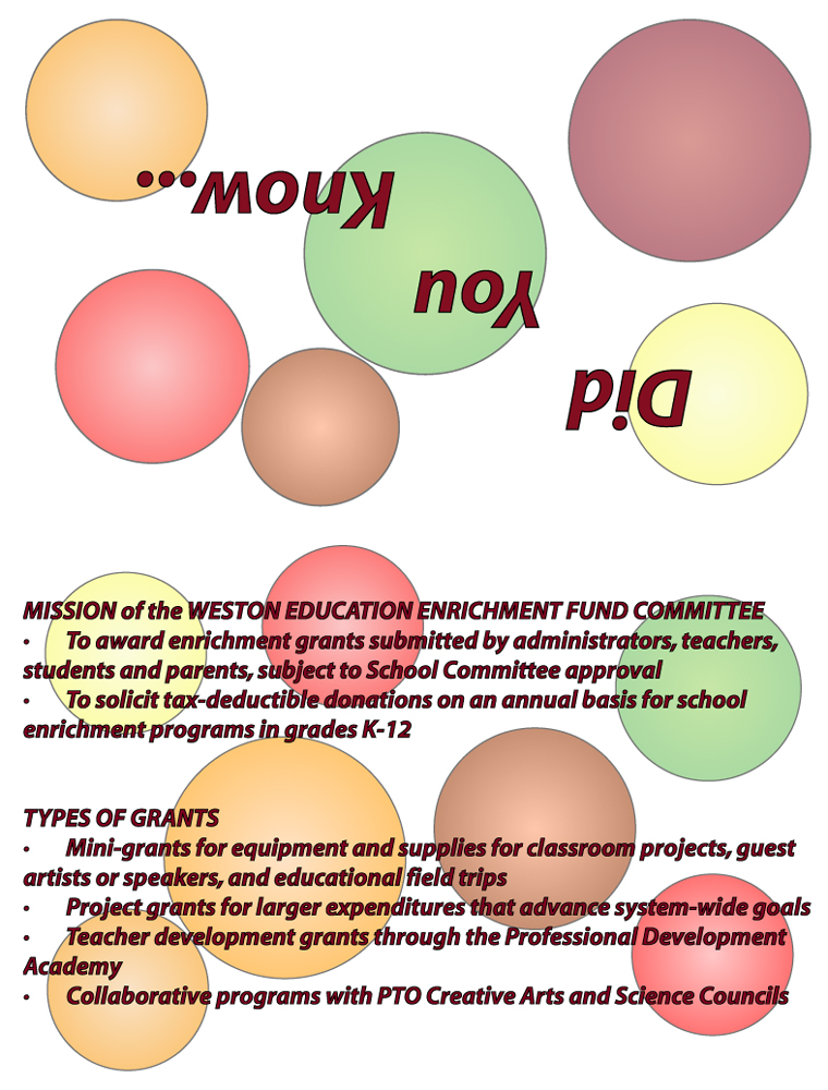 Card Design by J G for Weston Education Enrichment Fund Committee | Design #1952491