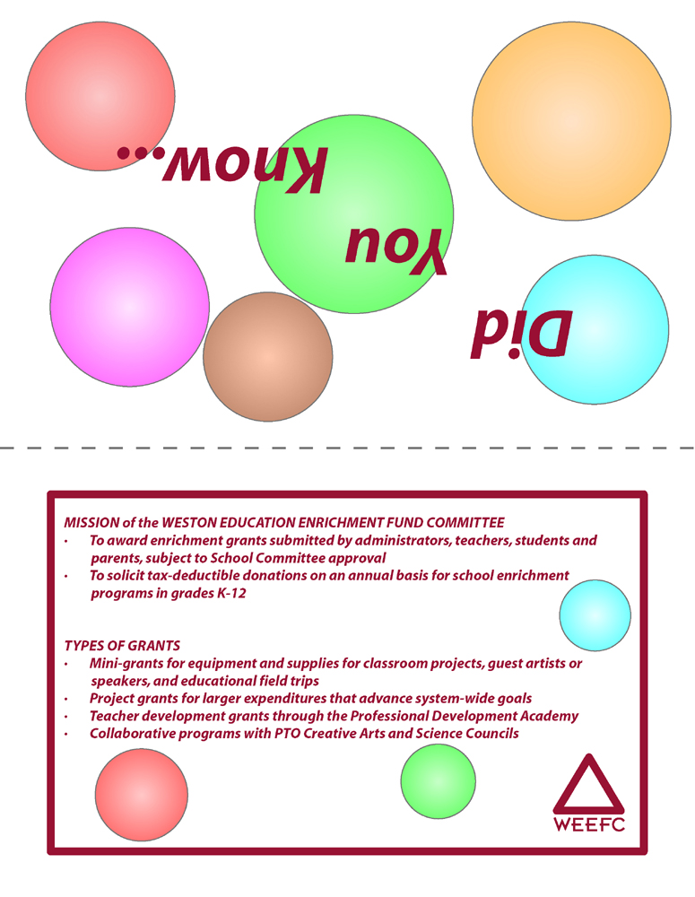 Card Design by J G for Weston Education Enrichment Fund Committee | Design #1972164