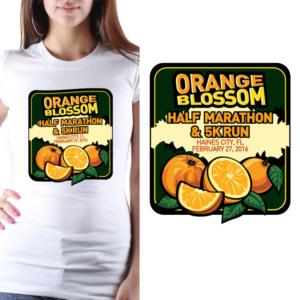 Orange Blossom Half Marathon & 5K | T-shirt Design by blinc