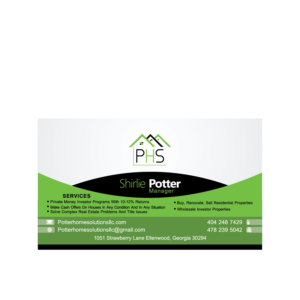Business Card Design by Wyt for Potter Home Solutions, LLC | Design: #7527170