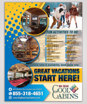 Design Publicitaire par nylare pour Big Bear Cool Cabins | Design #7529425