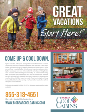 Advertisement Design by JCR for Big Bear Cool Cabins | Design: #7455050