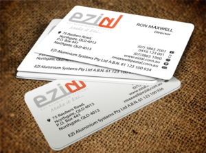 Business Card Design by Lanka Ama for Ezi Aluminium Systems Pty Ltd  | Design: #7433719