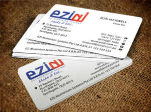 Business Card Design by Lanka Ama for Ezi Aluminium Systems Pty Ltd  | Design: #7433722