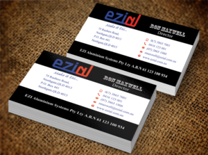 Business Card Design by Lanka Ama for Ezi Aluminium Systems Pty Ltd  | Design: #7433729