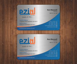 Diseño de Tarjeta de Presentación por Stylez Designz para Ezi Aluminium Systems Pty Ltd  | Diseño: #7582794