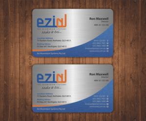 Diseño de Tarjeta de Presentación por Stylez Designz para Ezi Aluminium Systems Pty Ltd  | Diseño: #7589949