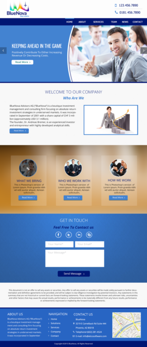 Web Design by Saurabh for Blue Nova Advisors AG | Design #7533496