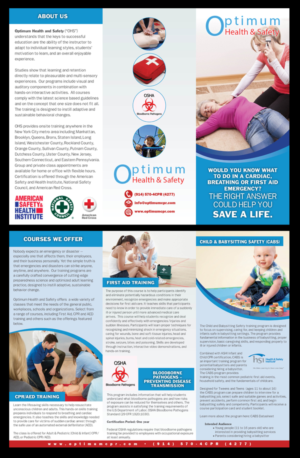 Diseño de Flyer por Little Z para Optimum Health and Safety | Diseño #7506942