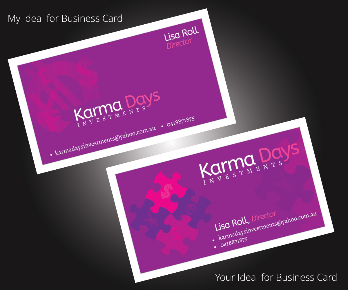 Diseño de Tarjeta de Presentación por Designer Destiny para Karma Daya Investments | Diseño #1886530